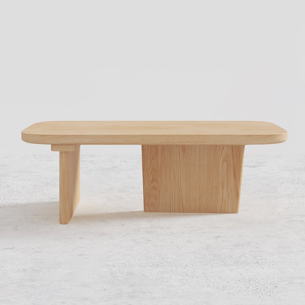 HMR Rectangular Coffee Table with Abstract Base - Natural
