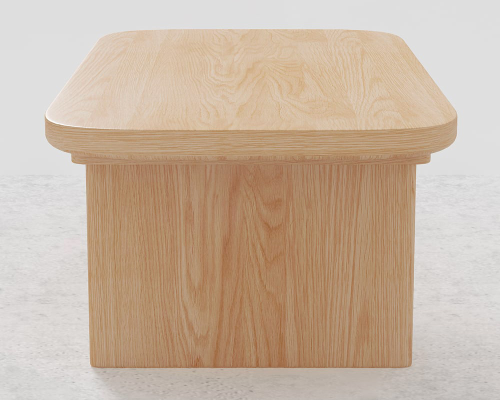 HMR Rectangular Coffee Table with Abstract Base - Natural
