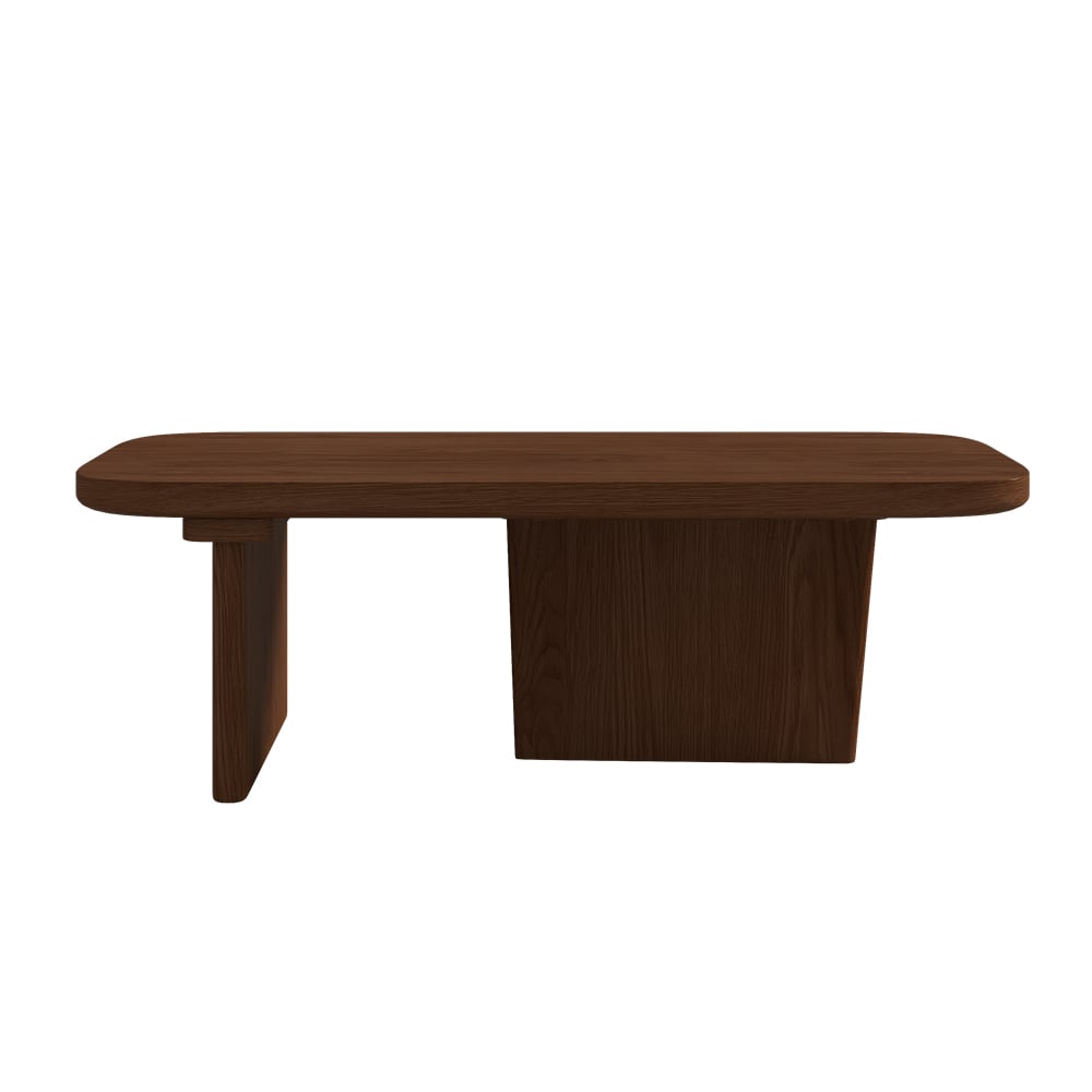 HMR Rectangular Coffee Table with Abstract Base - Walnut