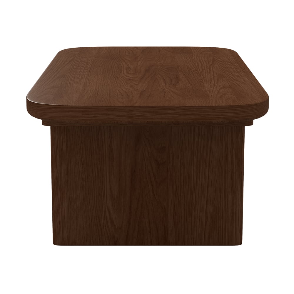 HMR Rectangular Coffee Table with Abstract Base - Walnut