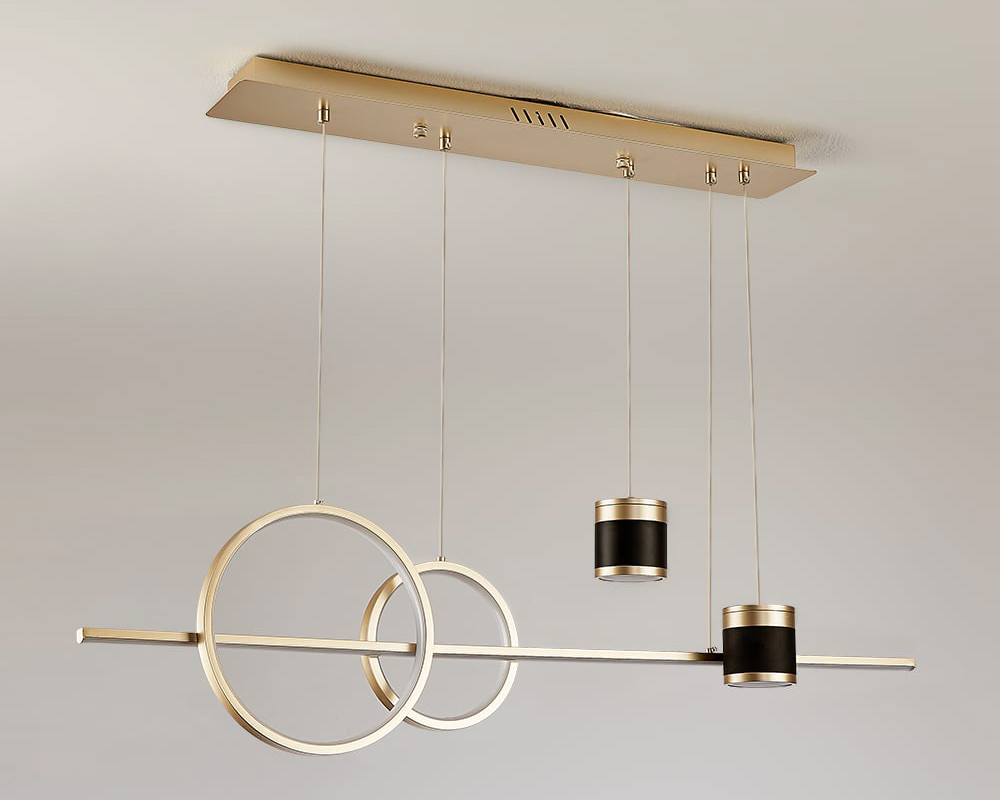 HMR Kitchen Island Light Geometric Starry Reflection Hanging Light 3-Way - Gold