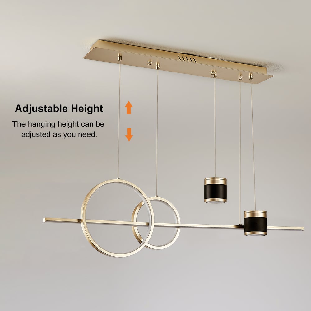 HMR Kitchen Island Light Geometric Starry Reflection Hanging Light 3-Way - Gold