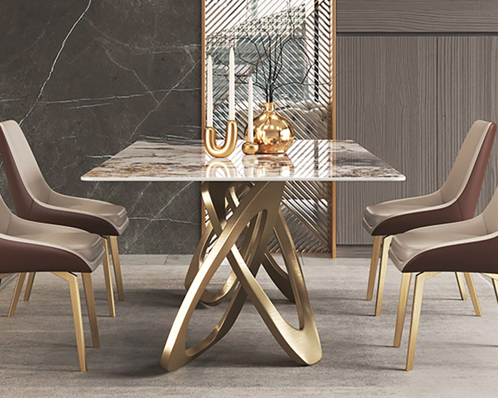 HMR Modern Rectangle Sintered Stone Dining Table - 79" (Seats 6-8 People)