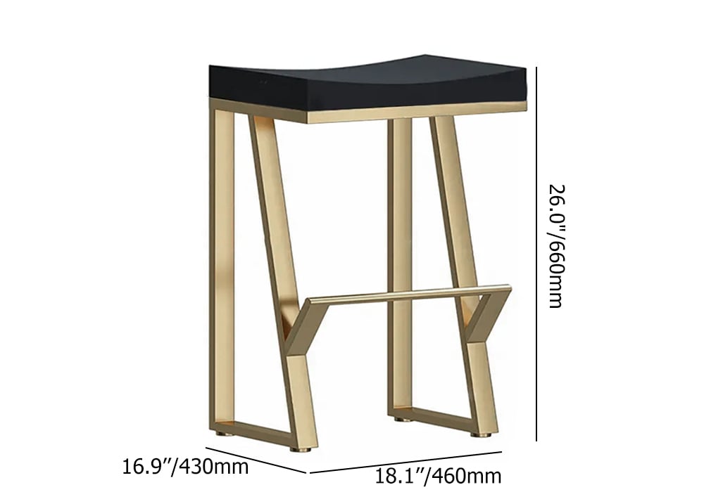 HMR Modern Counter Stools with Upholstery - Black