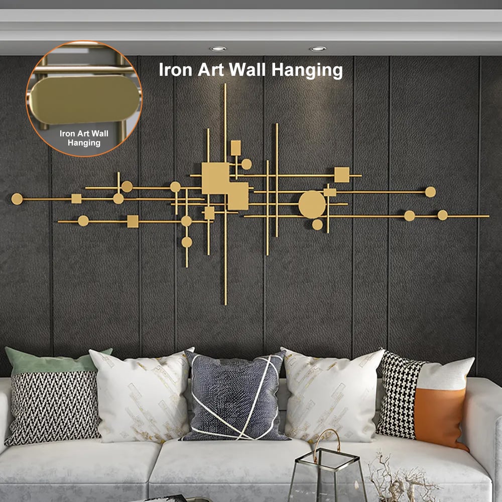 HMR - 3D Geometric Patterns Wall Decor with Overlapping Effects in Metal