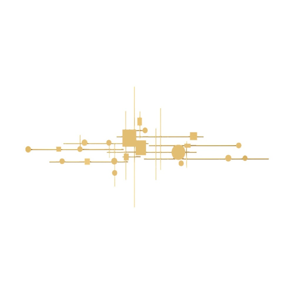HMR - 3D Geometric Patterns Wall Decor with Overlapping Effects in Metal