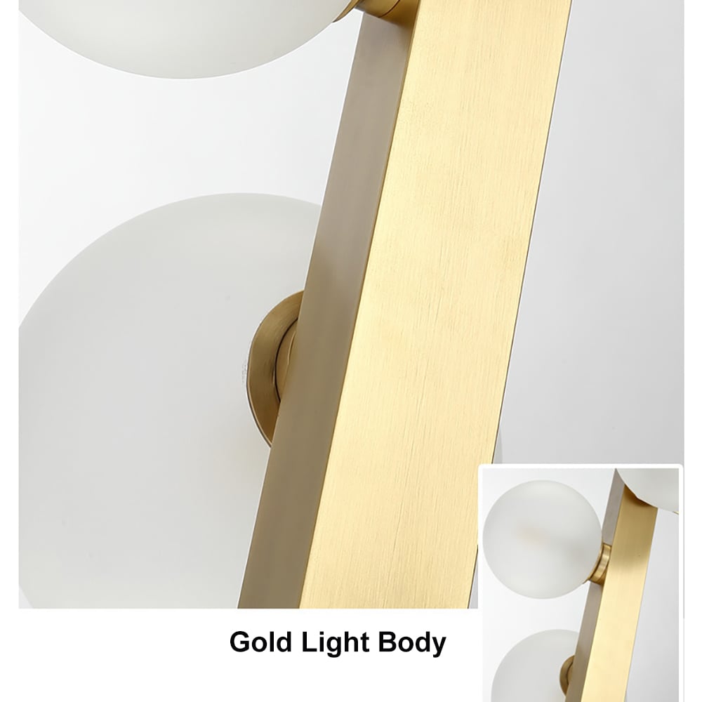 HMR Modern Island Light Fixture for Kitchen Linear Chandelier Glass Shade - Gold, 7-Light