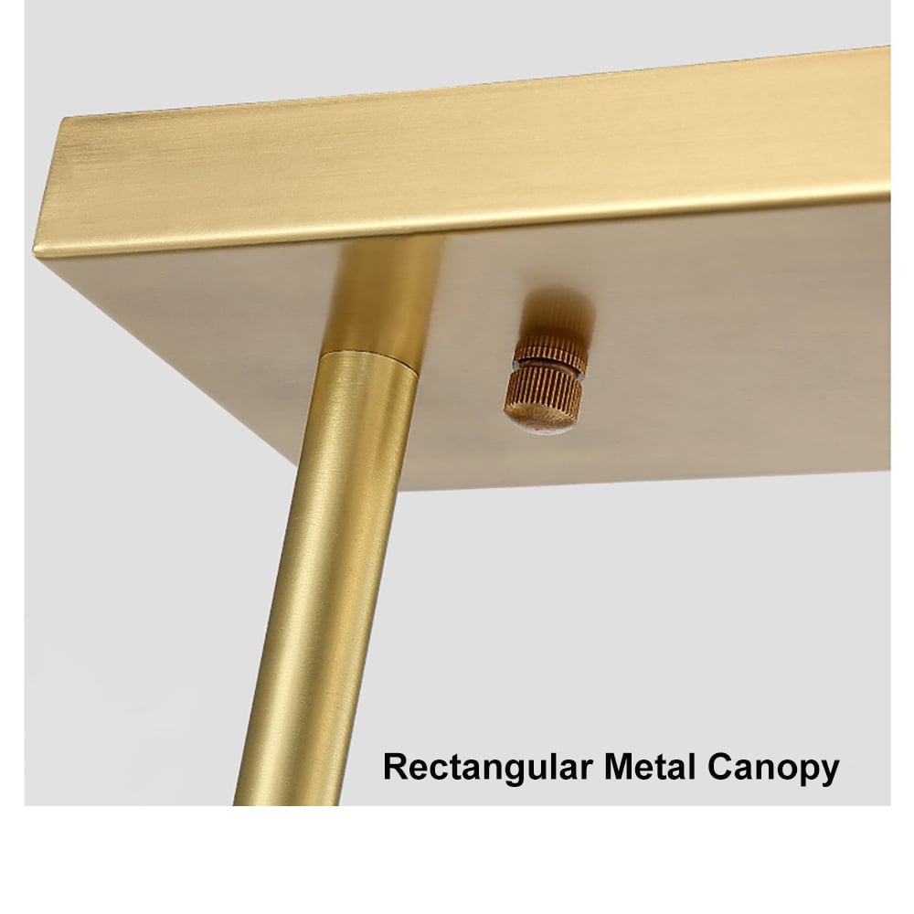 HMR Modern Island Light Fixture for Kitchen Linear Chandelier Glass Shade - Gold, 9-Light
