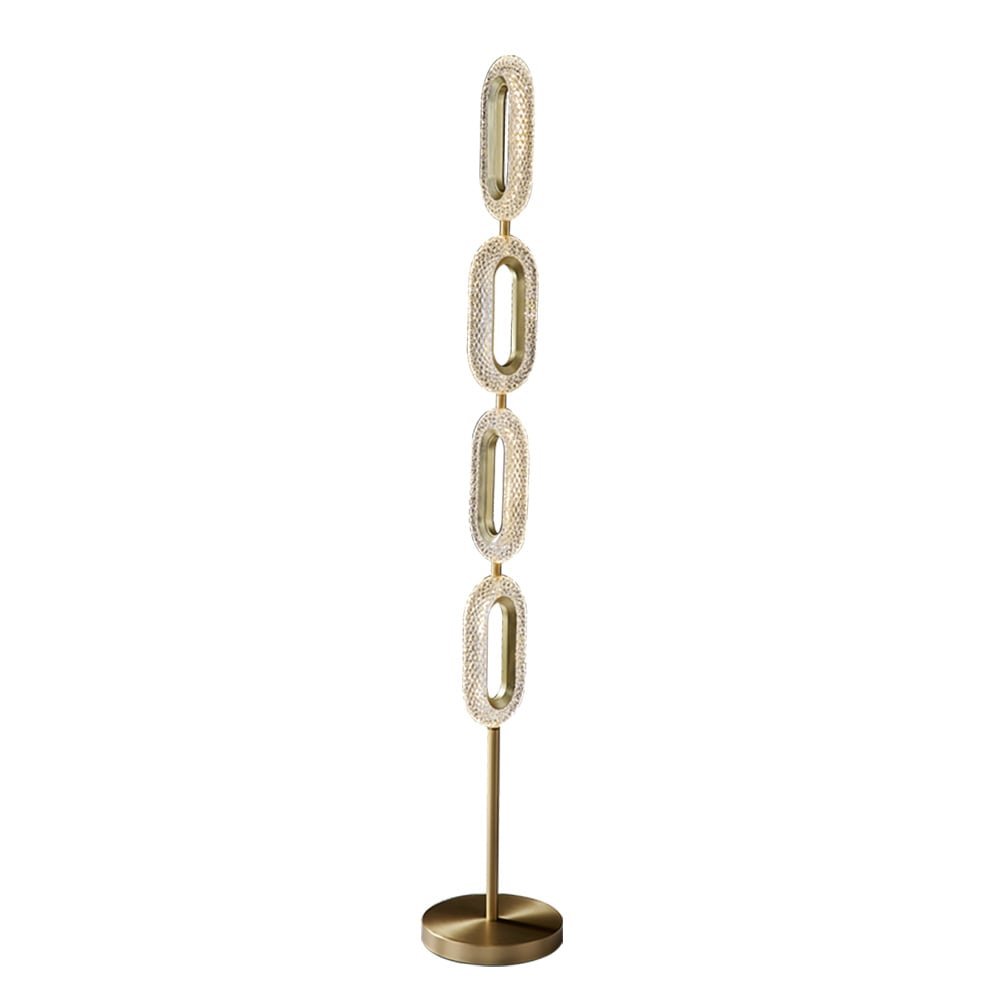 HMR - Ovated Modern Floor Lamp LED Light 4-Light Plug-in Brass Standing Lamp in Gold