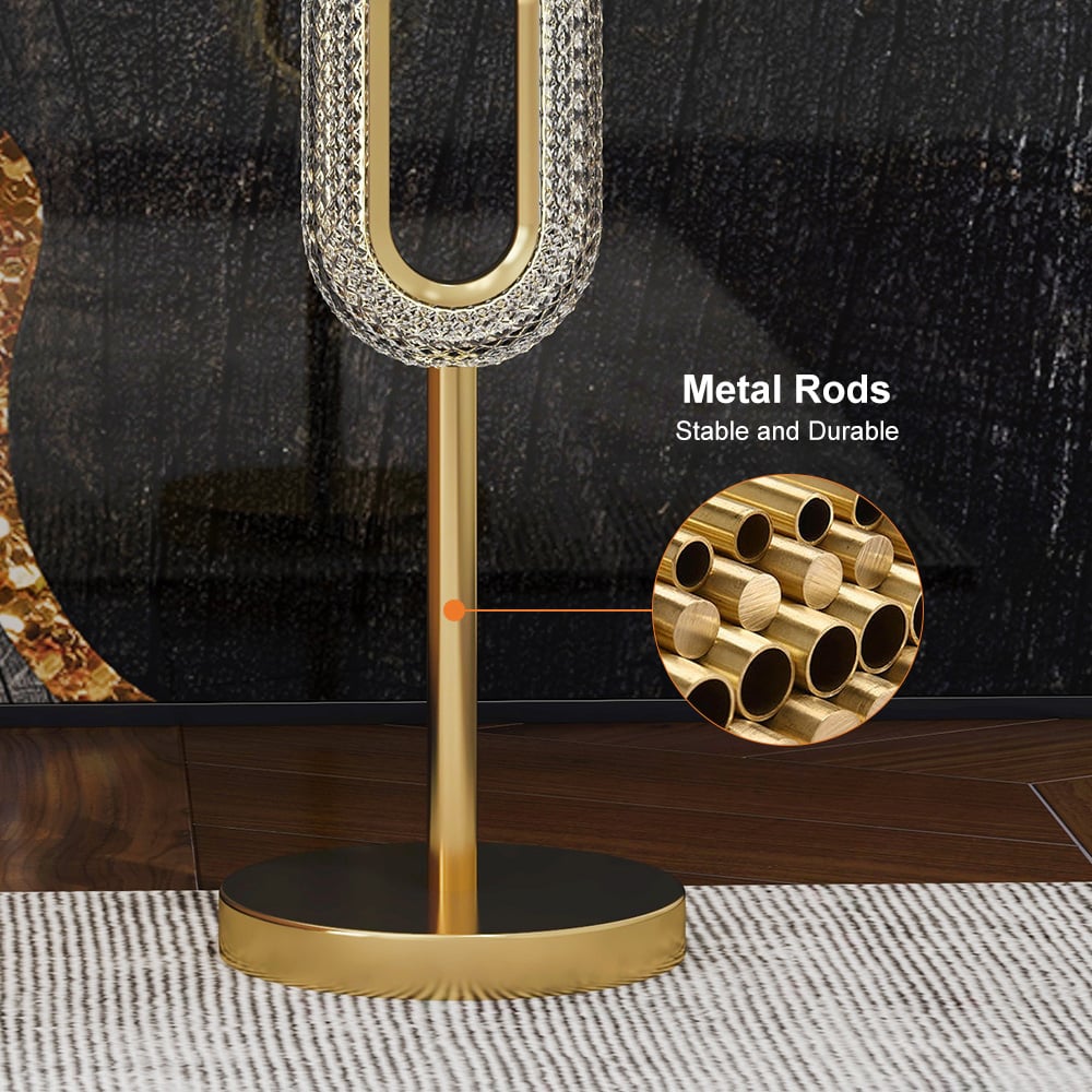 HMR - Ovated Modern Floor Lamp LED Light 4-Light Plug-in Brass Standing Lamp in Gold