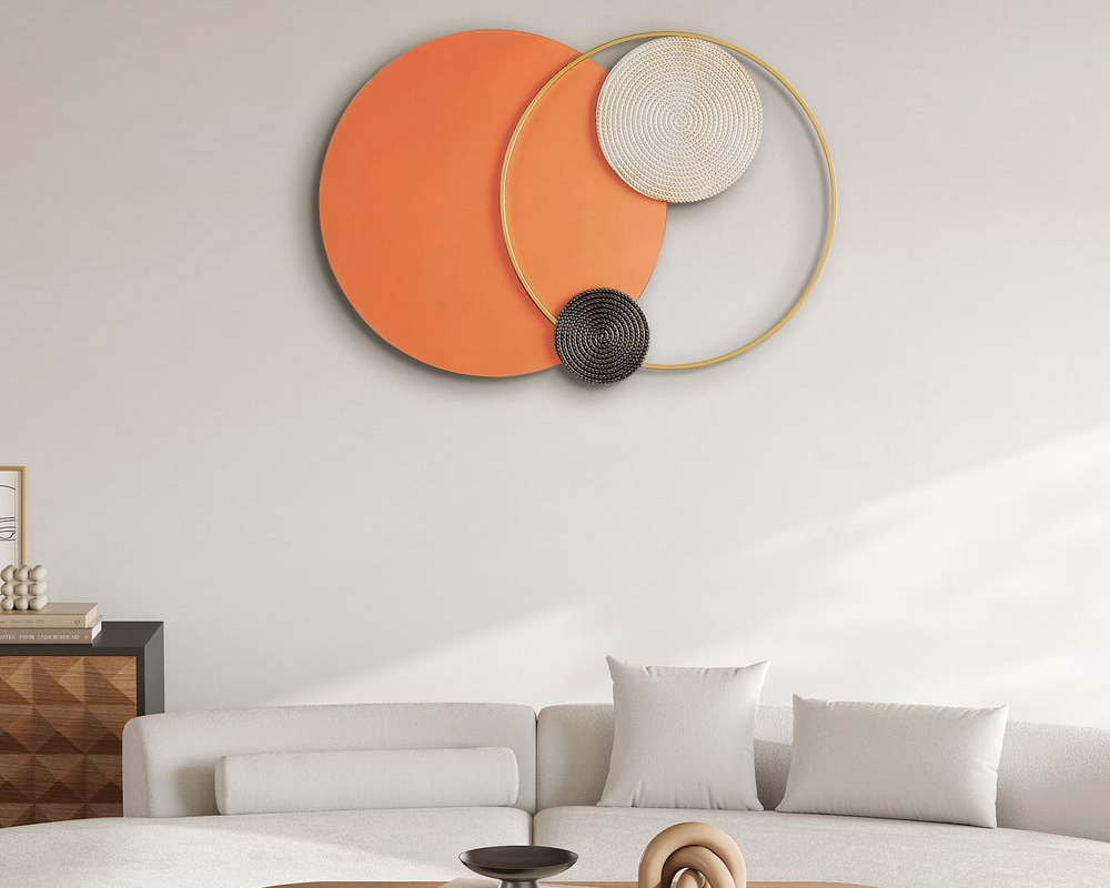HMR - Modern Big Metal Geometric Circles Wall Decor Unique Home Living Room Hanging Wall Art