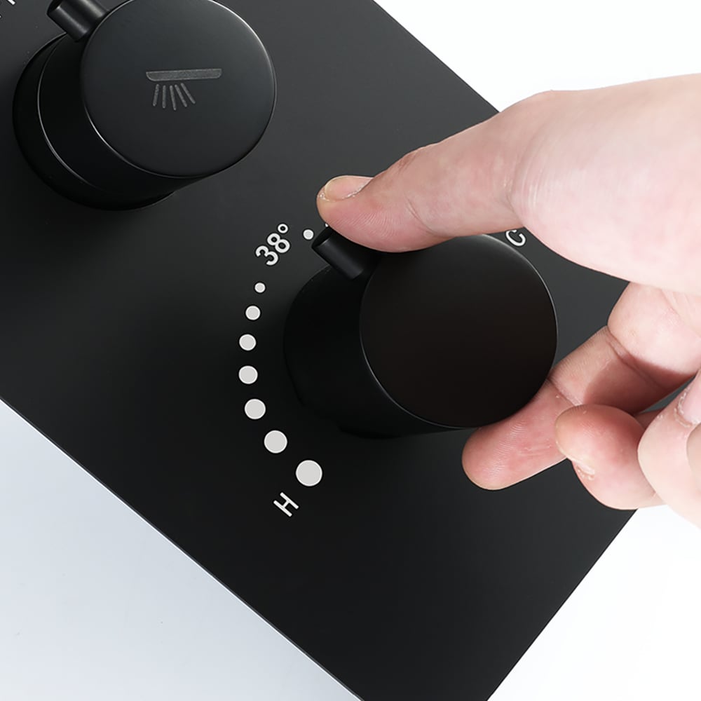 HMR - 35 Modern Thermostatic Rain Shower System 6 Functions Massage Music Remote Controlled LED