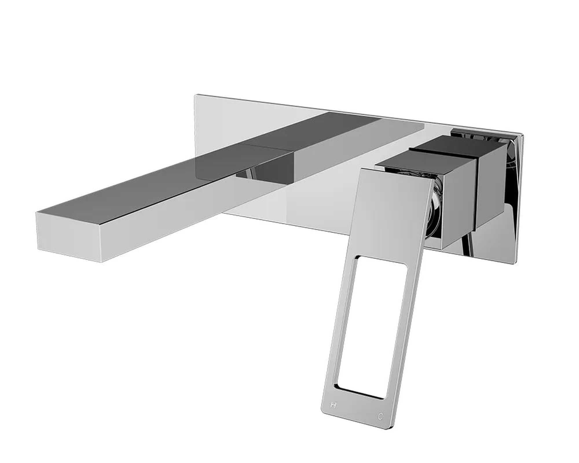 HMR Modern Wall Mount Bathroom Sink Faucet - Chrome