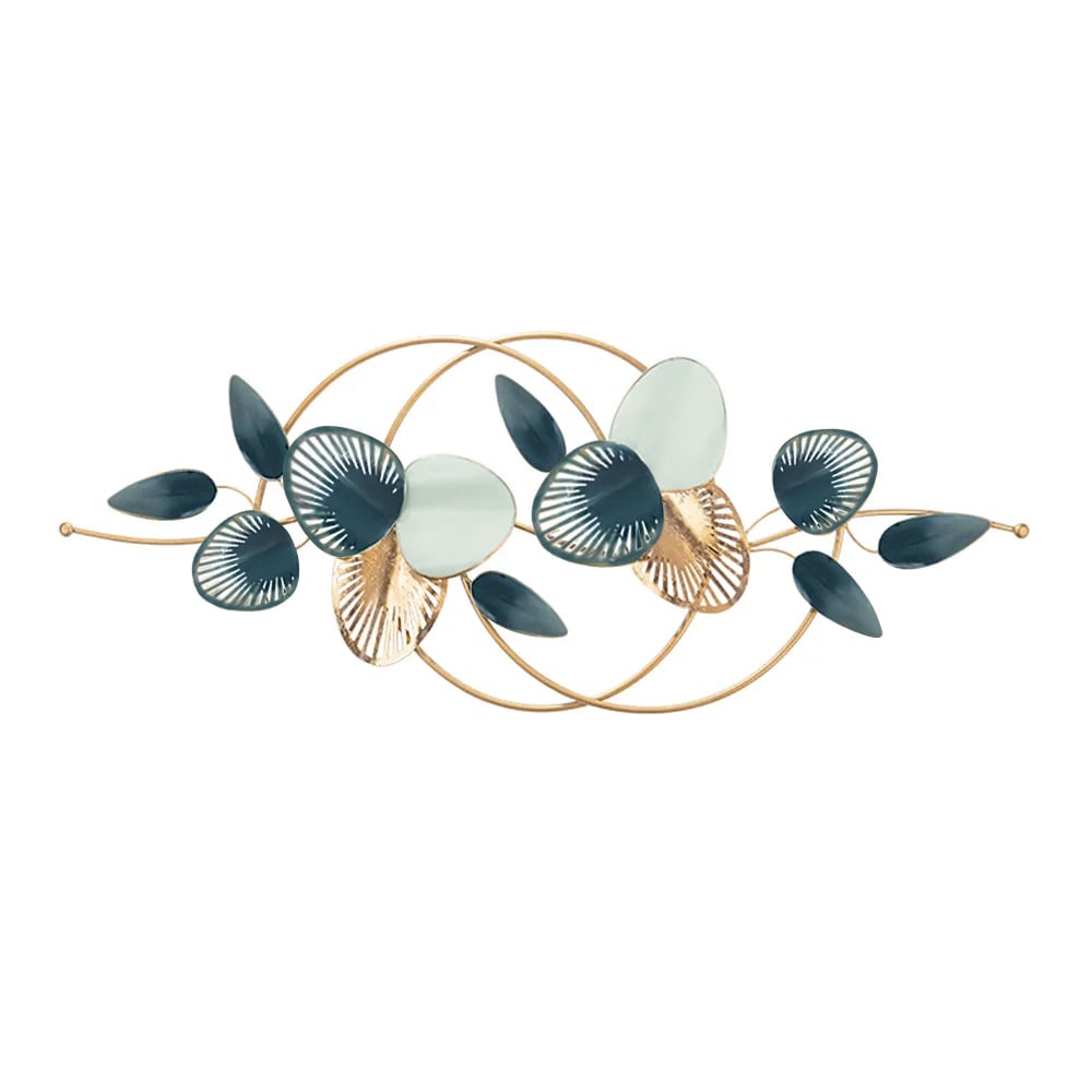 HMR - Minimalist 3D Hollow-out Metal Leaves Wall Decor in 53.5"L x 19.7"H