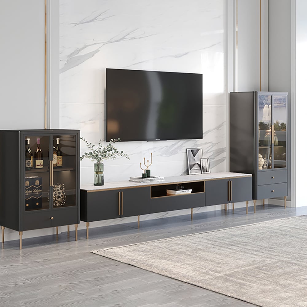 HMR - Mirian TV Stand 4-Door 1 Drawer Media Console in White