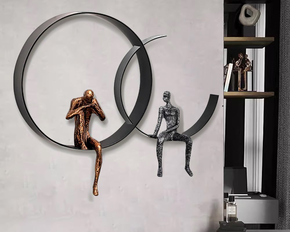 HMR Modern 3D Artistic Figure Wall Decor - Black, Style B