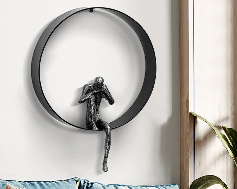 HMR Modern 3D Artistic Figure Wall Decor - Black, Style A