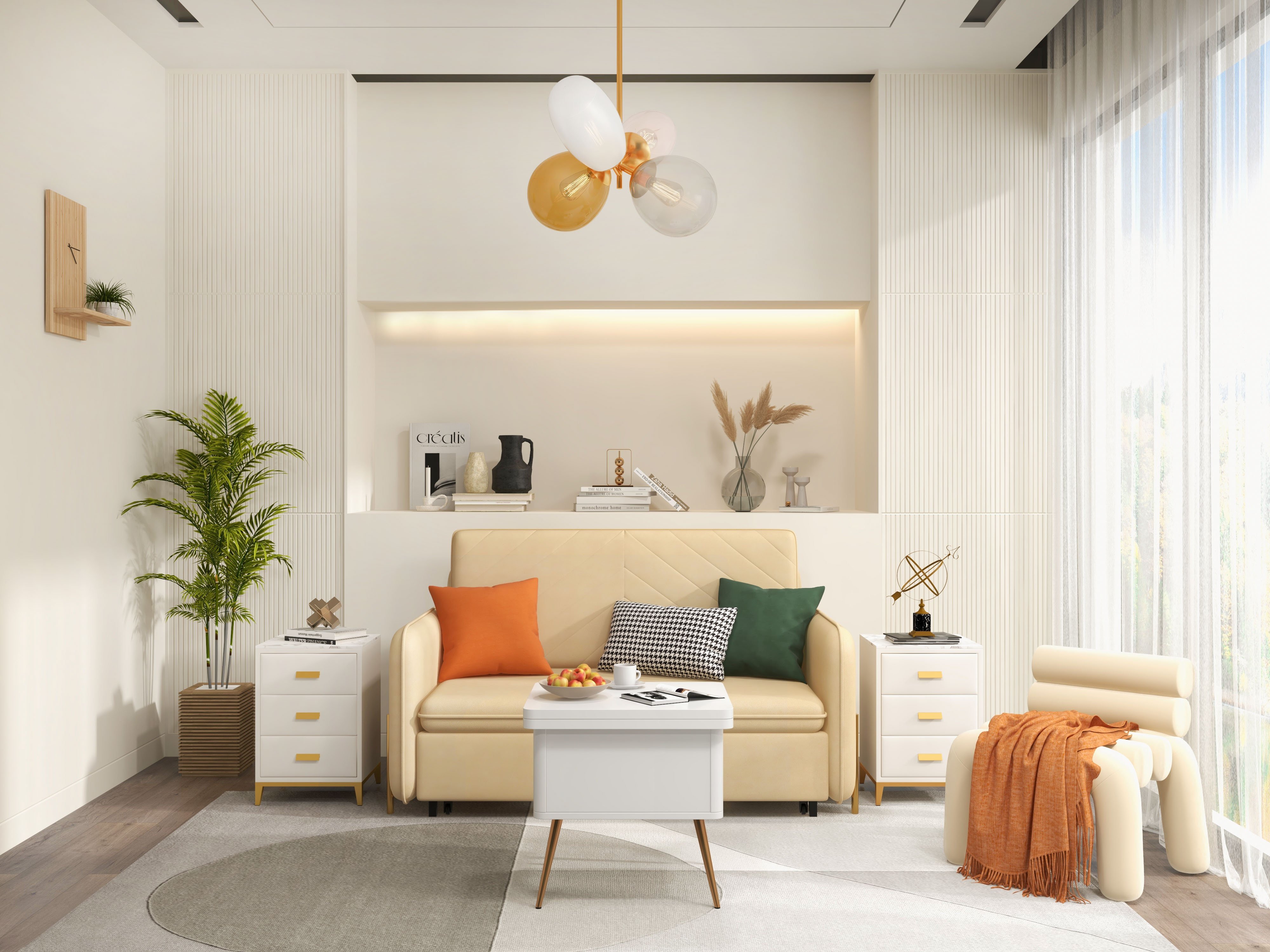 HMR - Modern Multi-functional Coffee Table Extendable with Storage & Lift Top in White