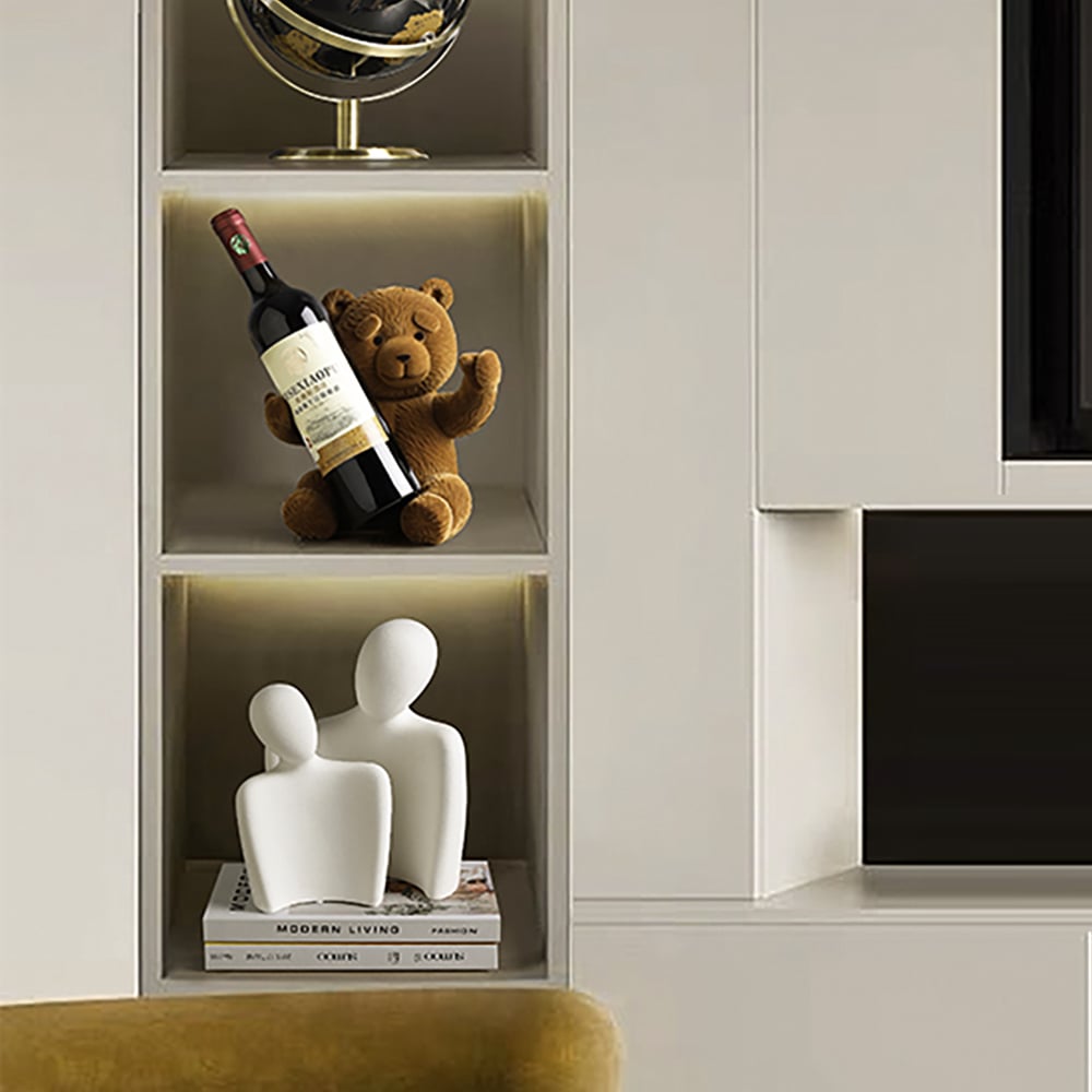 HMR - Brown Bear Table Top Wine Rack Countertop Wine Bottle Holder
