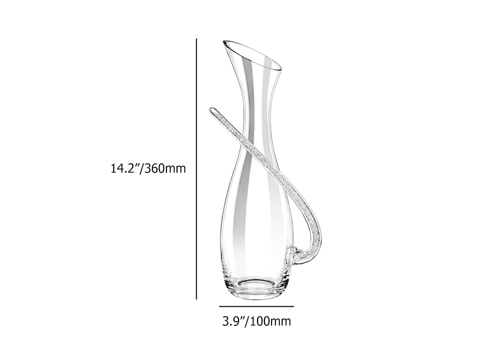 HMR - Creative Wine Decanter with Silver Cystal-Filled Handle