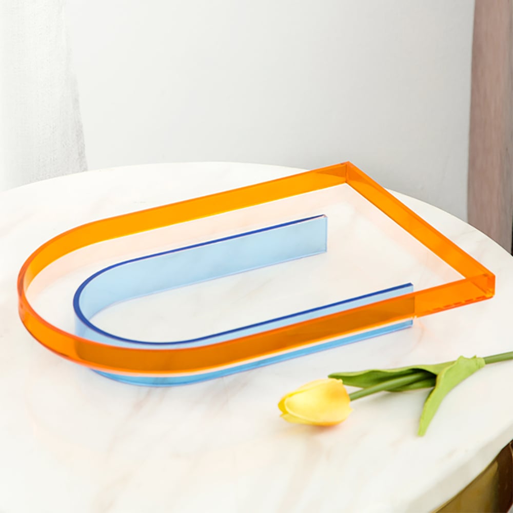 HMR - Modern Clear Acrylic Serving Tray Novelty Decorative Tray
