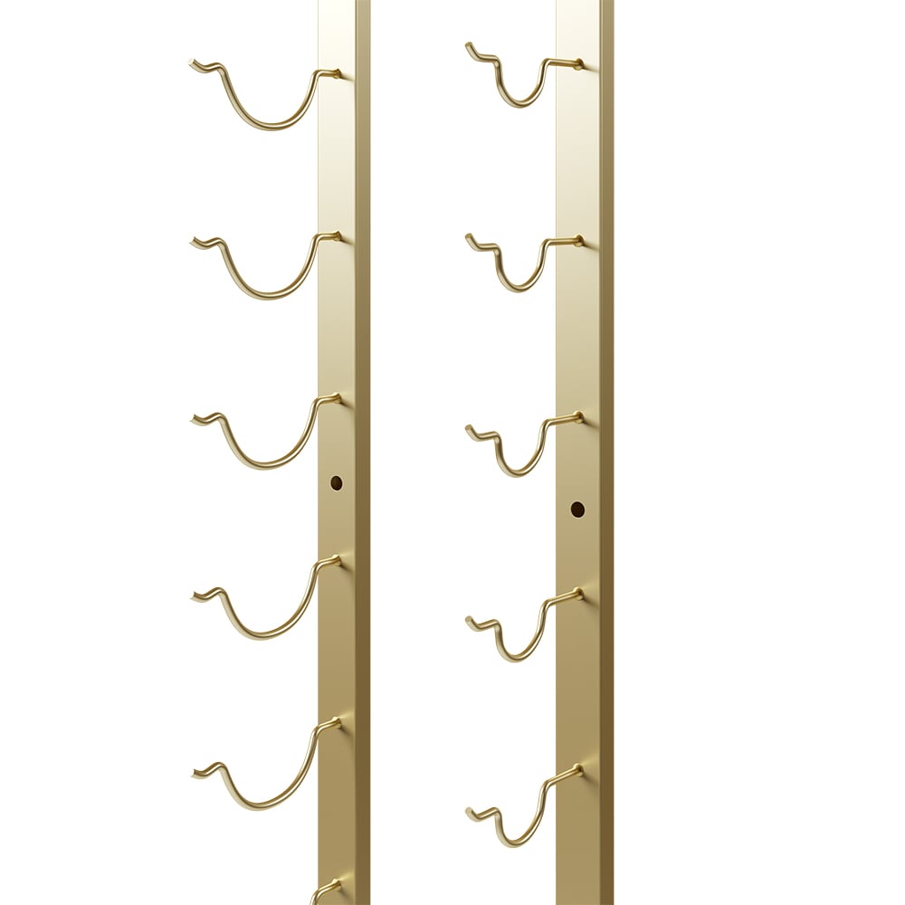 HMR - Modern Gold Wall Mounted Wine Bottle Rack 21-Bottle Metal Wine Rack