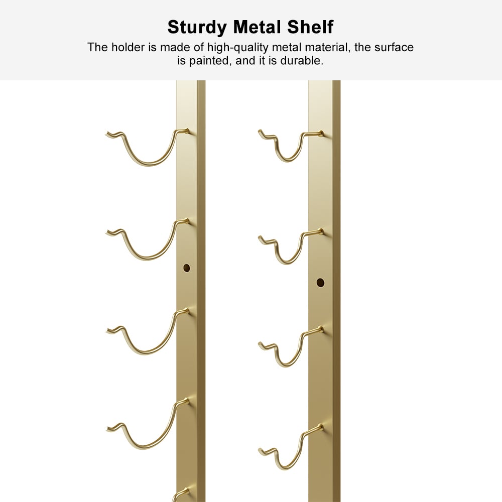 HMR - Modern Gold Wall Mounted Wine Bottle Rack 21-Bottle Metal Wine Rack