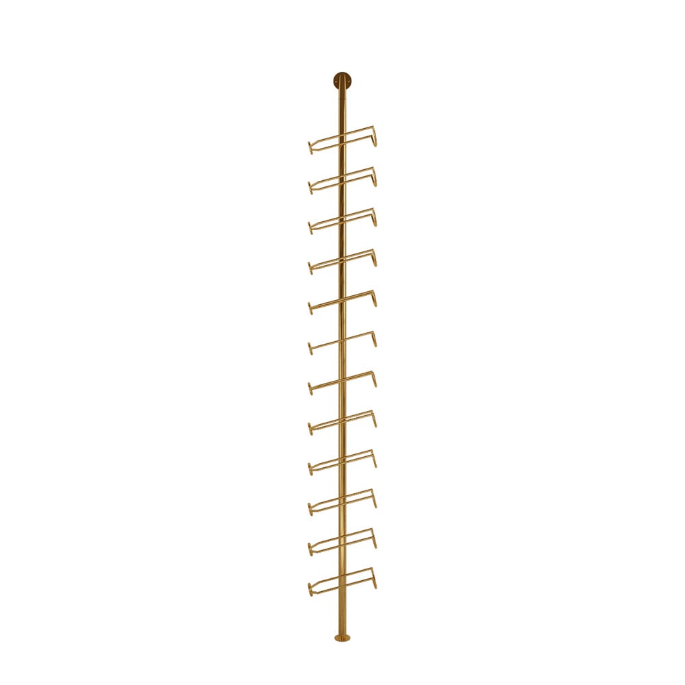 HMR - Industrial Gold Floor Wine Rack Metal 4 Piece 48-Bottle Vertical Tall Wine Rack