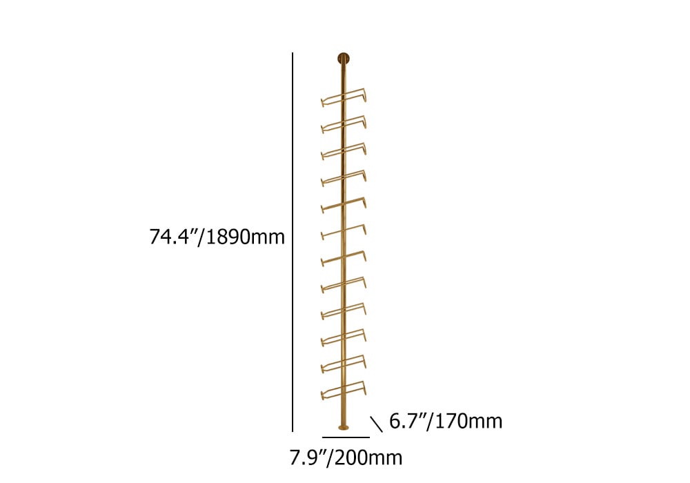 HMR - Industrial Gold Floor Wine Rack Metal 4 Piece 48-Bottle Vertical Tall Wine Rack