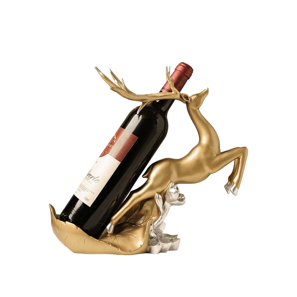 HMR - Golden Deer Wine Bottle Holder Resin Wine Rack Modern Cabinet Decoration