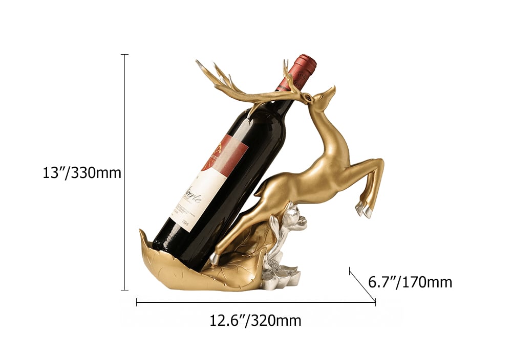 HMR - Golden Deer Wine Bottle Holder Resin Wine Rack Modern Cabinet Decoration