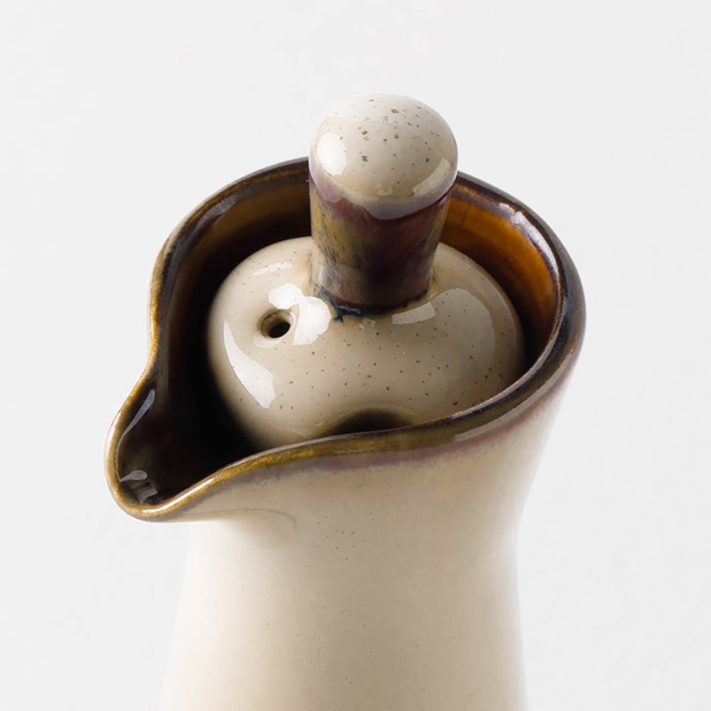 HMR - Ceramic Soy Sauce Dispenser Oil Bottle Liquid Pourer for Kitchen (Set of 4)