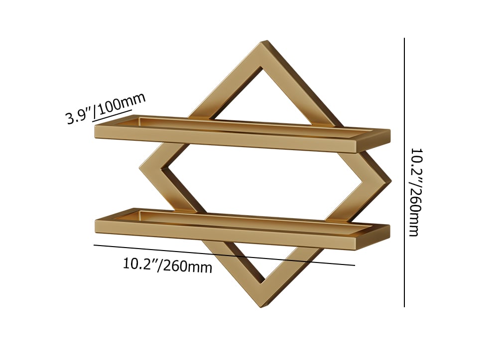 HMR - Gold Wall Mounted Wine Bottle Rack 6-Piece 12 Bottle Metal Hanging Wine Rack
