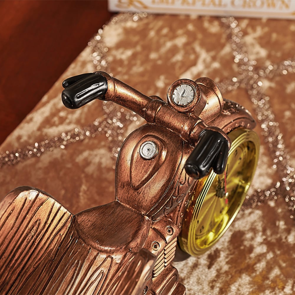 HMR - Motorcycle & Clock Wine Rack Decorative Countertop Wine Bottle Holder