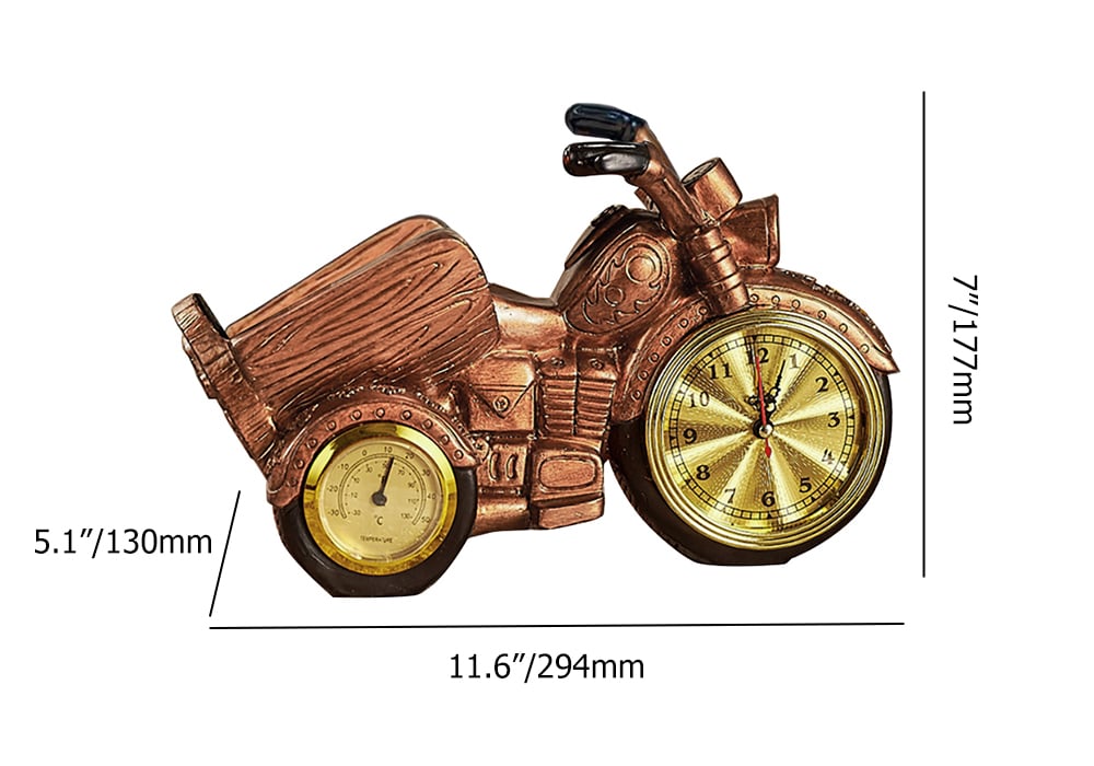 HMR - Motorcycle & Clock Wine Rack Decorative Countertop Wine Bottle Holder