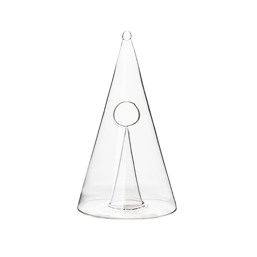 HMR - Unique Pyramid Glass Wine Decanter Hand Blown Red Wine Carafe with Wide Base