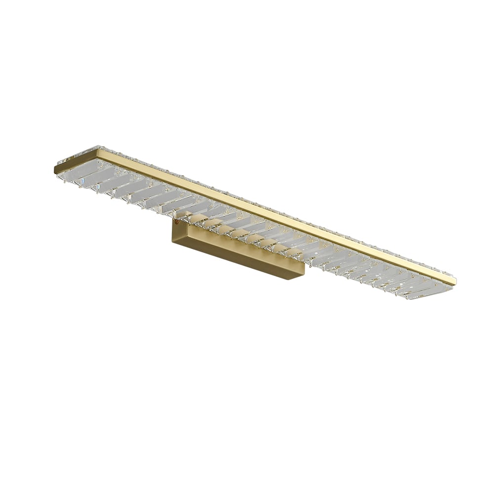 HMR - Glam Gold Metal & Crystal LED Wall Light Bathroom Vanity Lighting 3 Color Mirror Lamp