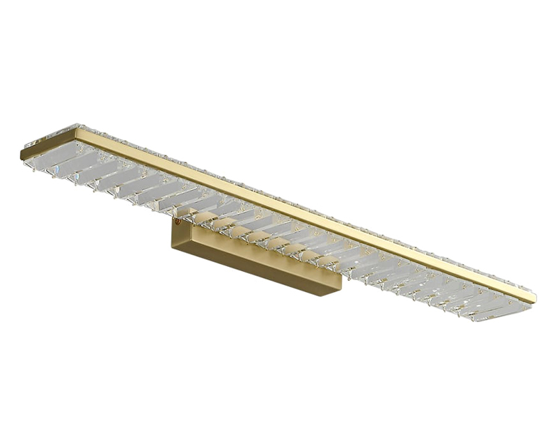 HMR - Glam Gold Metal & Crystal LED Wall Light Bathroom Vanity Lighting 3 Color Mirror Lamp