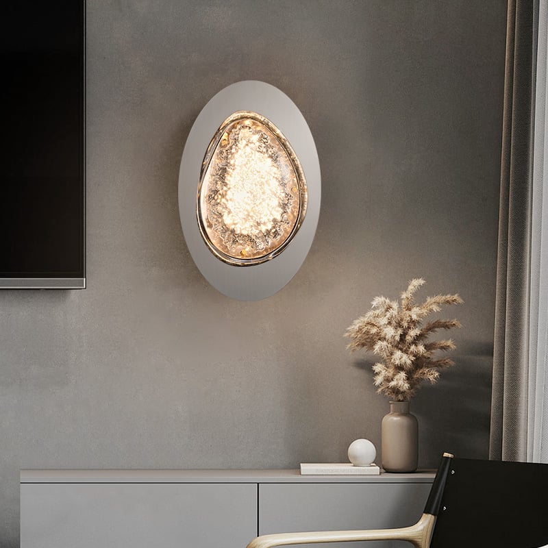 HMR - Black Crystal Wall Sconce LED Modern Wall Lighting with Acrylic Novelty Shade Home Deco