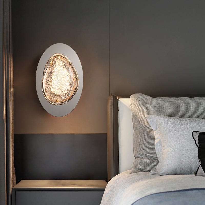 HMR - Black Crystal Wall Sconce LED Modern Wall Lighting with Acrylic Novelty Shade Home Deco