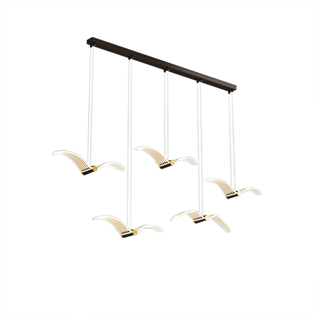 HMR - 5-Lights Seagull Acrylic Modern Pendant Kitchen Island Lighting for Dining Room