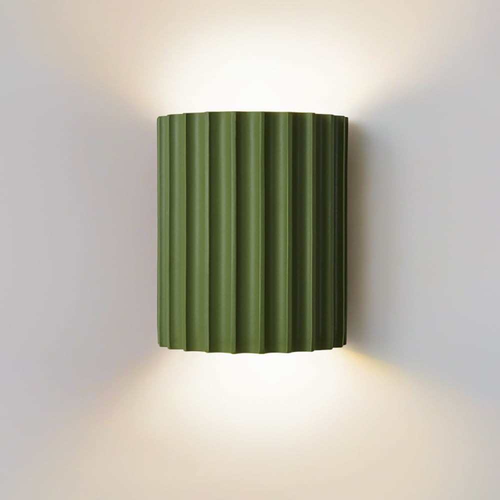HMR - Modern Green Half-Cricle Resin Wall Sconce with 2-Light Living Room Bed Room Kitchen