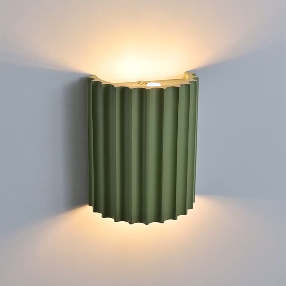 HMR - Modern Green Half-Cricle Resin Wall Sconce with 2-Light Living Room Bed Room Kitchen