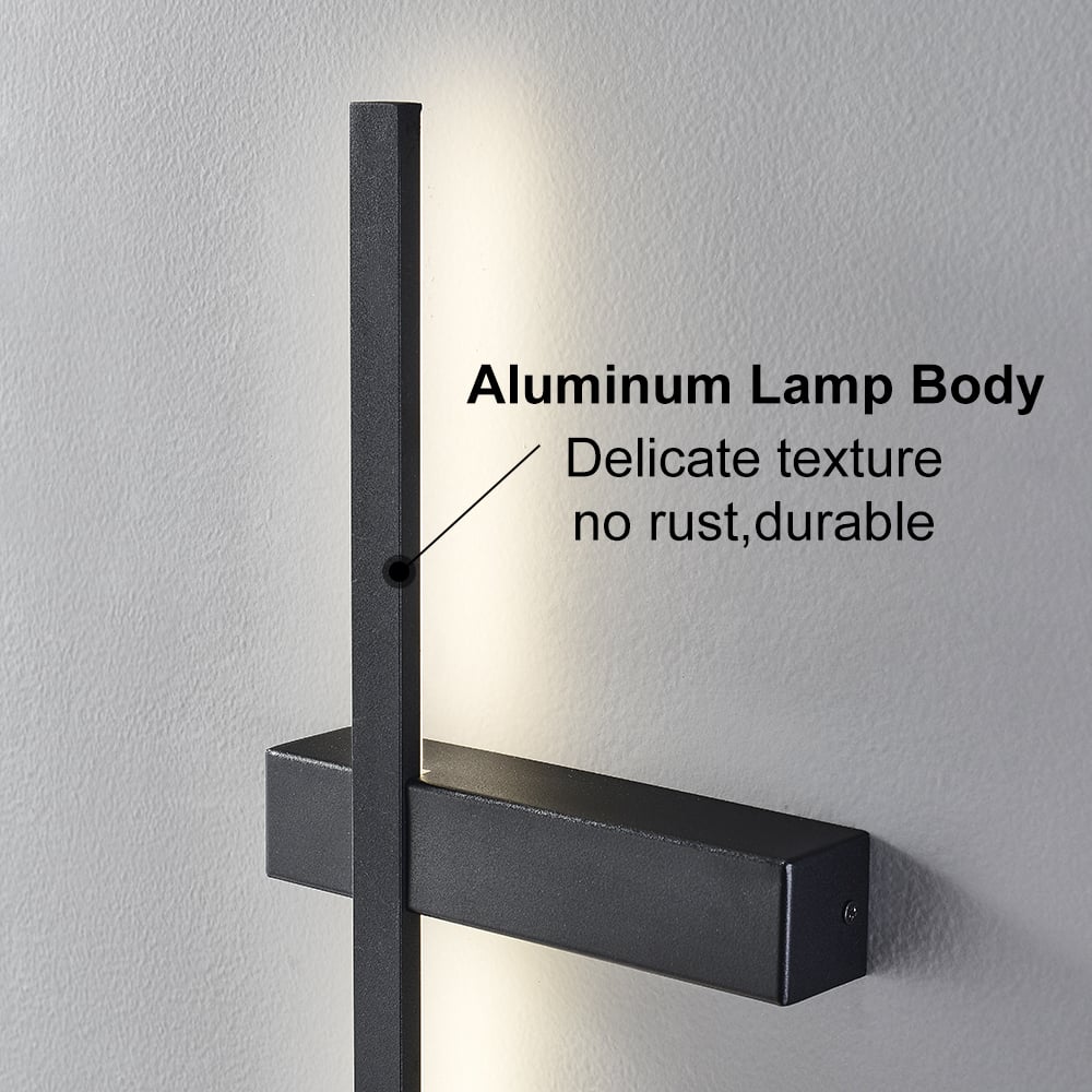 HMR - 35" LED Long Strip Outdoor Wall Lighting Waterproof IP65 Outside Wall Sconce in Black