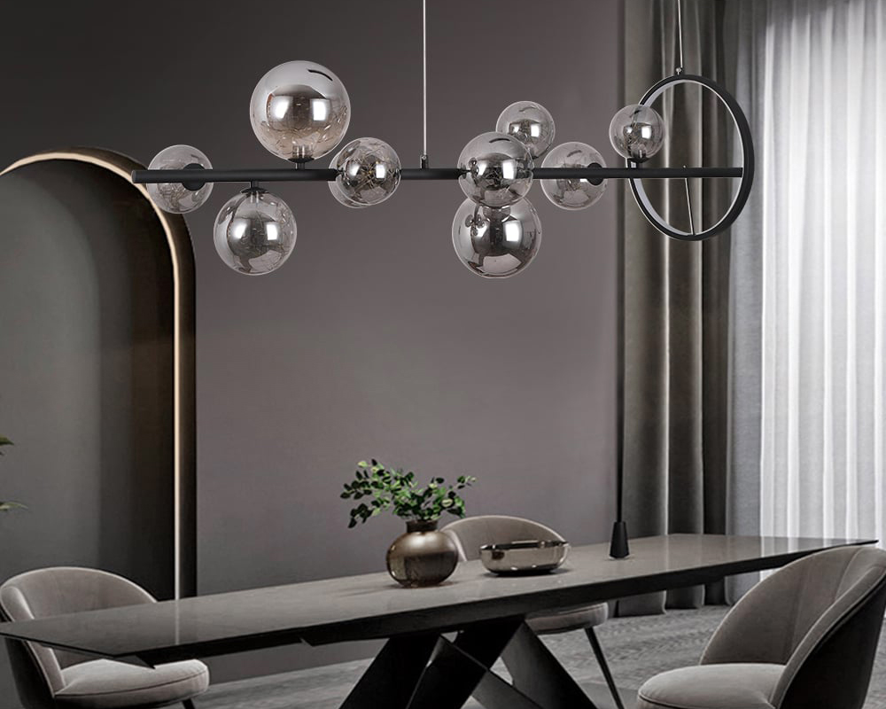 HMR - Modern Kitchen Island Light with Glass Globe Shade Ceiling Pendant Lights
