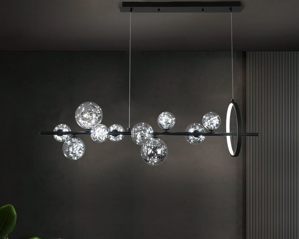 HMR - Modern Kitchen Island Light with Glass Globe Shade Ceiling Pendant Lights