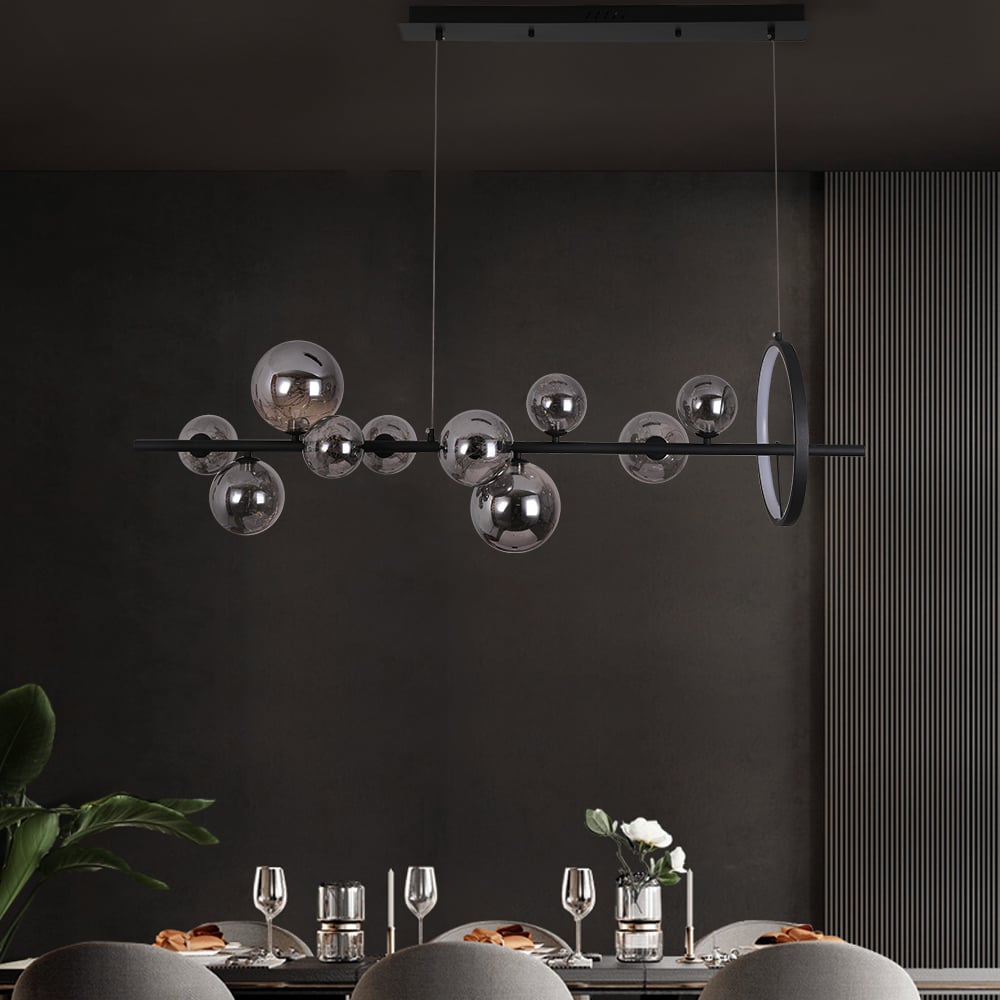 HMR - Modern Kitchen Island Light with Glass Globe Shade Ceiling Pendant Lights