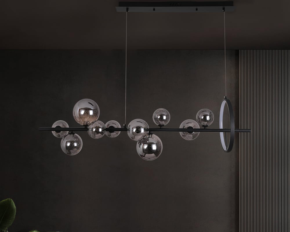 HMR - Modern Kitchen Island Light with Glass Globe Shade Ceiling Pendant Lights