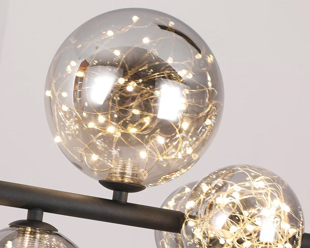 HMR - Modern Kitchen Island Light with Glass Globe Shade Ceiling Pendant Lights