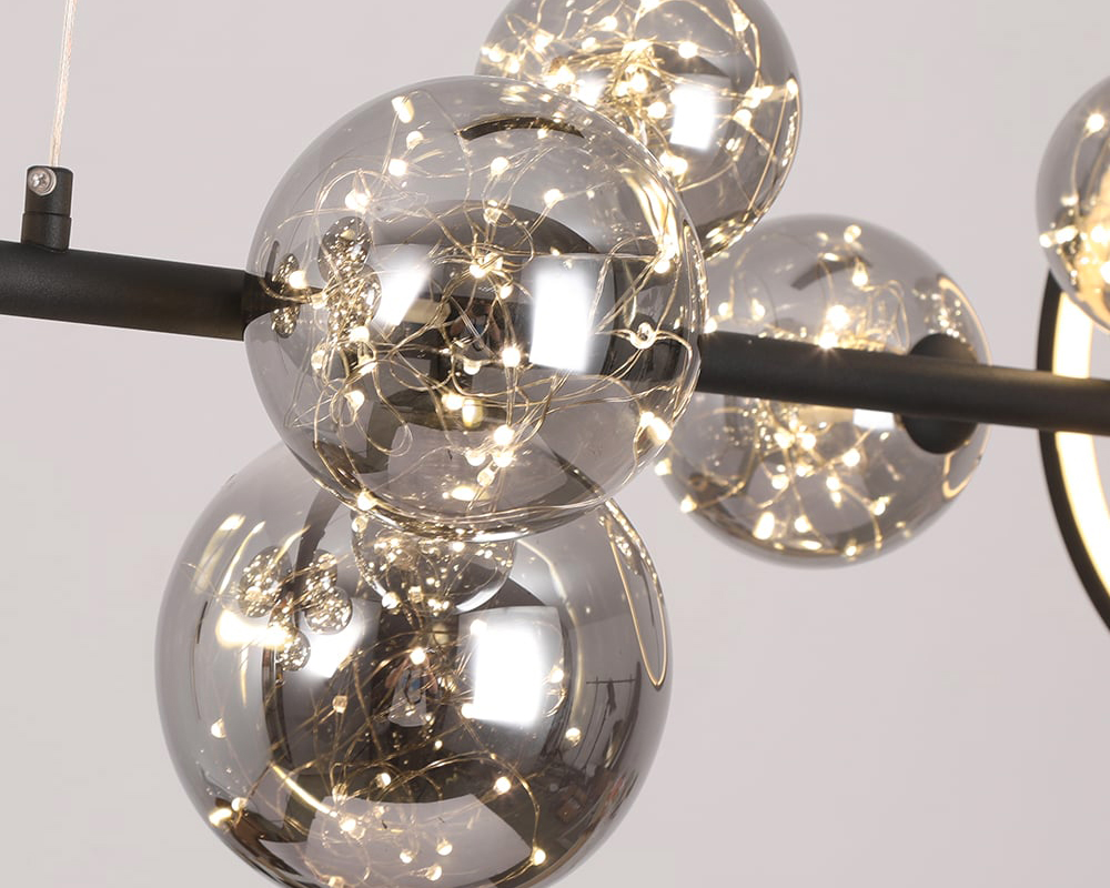 HMR - Modern Kitchen Island Light with Glass Globe Shade Ceiling Pendant Lights